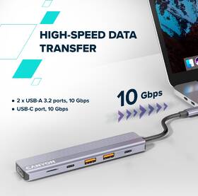 USB Hub Canyon DS-17 6in1 4k USB-C šedý

 obrázek produktu 9 z 11