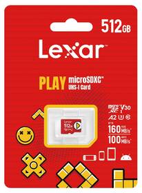 Paměťová karta Lexar PLAY microSDXC 512GB UHS-I, (160R/100R) C10 A2 V30 U3 
