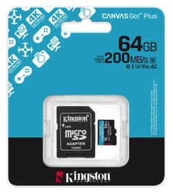 Paměťová karta Kingston MicroSDXC 64GB U3 UHS-I (200R/160W) + adaptér 

 obrázek produktu 4 z 4