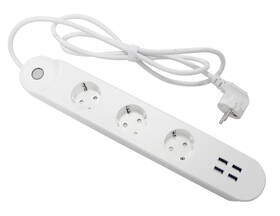 Kabel prodlužovací Denver SHP-300U, TUYA, 1,5 m bílá barva
