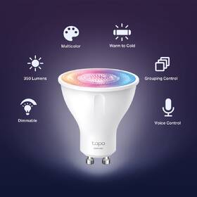 Chytrá žárovka TP-Link Tapo L630, Smart Wi-Fi, GU10, 3,7W, RGB 

 obrázek produktu 4 z 7