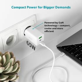 Nabíječka do sítě Epico UltraBoost GaN 65W 1x USB-A/2x USB-C + kabel bílá

 obrázek produktu 4 z 5