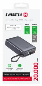 Powerbanka Swissten s integrovanými kabely USB-C a Lightning, 20000 mAh stříbrná

 obrázek produktu 3 z 3