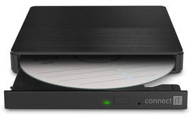 Externí DVD vypalovačka Connect IT 3v1 SlimDrive USB-C/A černá

 obrázek produktu 1 z 5