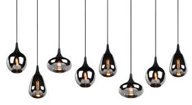Závěsné svítidlo TRIO Lumina, 8x E14 černá barva
