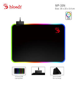 Podložka pod myš A4Tech Bloody MP-35N, RGB, 35 × 25 cm 

 obrázek produktu 3 z 3