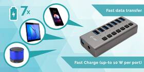 USB Hub i-tec 7x USB 3.0, 36W stříbrný

 obrázek produktu 4 z 4