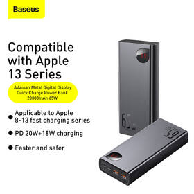 Powerbanka Baseus 20 000 mAh, 65 W černá

 obrázek produktu 7 z 13