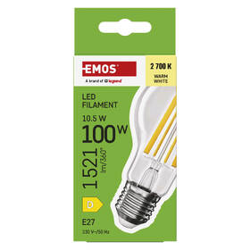 Žárovka LED EMOS Filament A60, 10,5 W, E27, teplá bílá 

 obrázek produktu 4 z 7