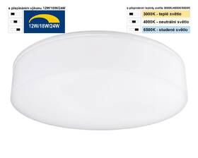 Stropní svítidlo Top Light Boxter K30 CCT, 24W, 2400lm, IP54, 28cm, stmívání, teplá/neutrální/studená bílá bílé

 obrázek produktu 2 z 3