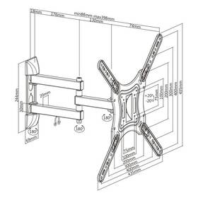 Držák TV AQ VISION BR44AM pro úhlopříčky 23"-55", nosnost 30 kg černý

 obrázek produktu 1 z 2