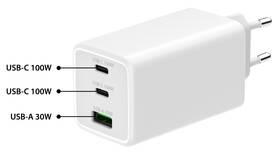 Nabíječka do sítě WG GaN, 100W, 1xUSB-A/2xUSB-C bílá

 obrázek produktu 2 z 5
