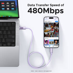 Kabel UGREEN USB-C/USB-C, 100W, 2m fialový

 obrázek produktu 4 z 6