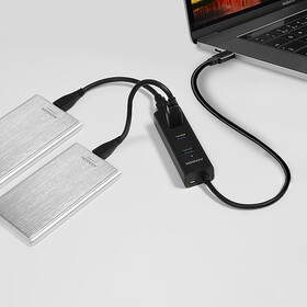 USB Hub Axagon USB-C / 4x USB 3.0, Micro USB černý

 obrázek produktu 6 z 8