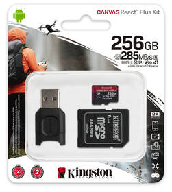 Paměťová karta Kingston MicroSDXC 256GB UHS-II U3 (285R/165W) + adaptér + čtečka 

 obrázek produktu 2 z 2