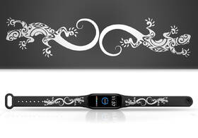 Řemínek Mi-Band na Xiaomi Mi Band 3/4 - motiv Ještěrky, černý 

 obrázek produktu 1 z 3
