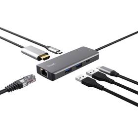 USB Hub Trust DALYX, 6-in-1 USB-C Multi-Port stříbrný

 obrázek produktu 6 z 11