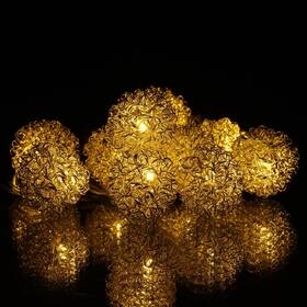 Vánoční osvětlení RETLUX RXL 493, girlanda drátové kuličky, 10 LED, teplá bílá 

 obrázek produktu 3 z 4