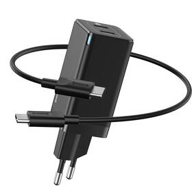 Nabíječka do sítě Baseus GaN2 Quick Charge 45W, 2x USB-C, QC 3.0 + 60W USB-C kabel 1m černá

 obrázek produktu 3 z 4