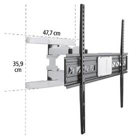 Držák TV Hama XL, pohyblivý, pro úhlopříčky 46"-90", nosnost 75 kg černý/bílý

 obrázek produktu 7 z 17