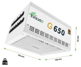 Zdroj Evolveo G650 White 80+ Gold, 650W, ATX 3.1 bílý

 obrázek produktu 8 z 11