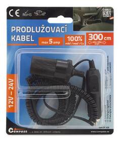 Kabel prodlužovací Compass 07425 12/24V 5A 3m 

 obrázek produktu 3 z 3