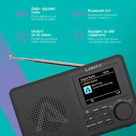 Radiopřijímač s DAB+ LAMAX RadioVox1 DAB černý

 obrázek produktu 4 z 8