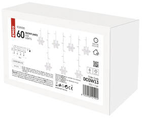 Vánoční osvětlení EMOS 60 LED závěs – vločky, 135 × 50 cm, vnitřní, studená bílá 

 obrázek produktu 8 z 8