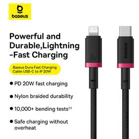 Kabel Baseus Dura USB-C/Lightning, 20W, 1m černý/červený

 obrázek produktu 9 z 16