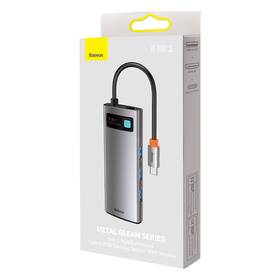 USB Hub Baseus Metal Gleam Series 5v1 HUB USB-C (USB-C PD 100W, 3x USB 3.0, HDMI) šedý

 obrázek produktu 9 z 10