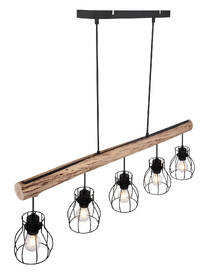 Závěsné svítidlo GLOBO Mina, 5xE27, 40W černé/dřevo

 obrázek produktu 4 z 4
