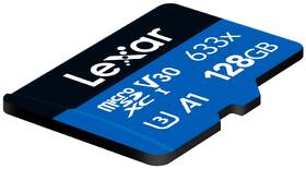 Paměťová karta Lexar 633x microSDXC 128GB UHS-I (100R/45W) C10 A1 V30 U3 + adaptér 
