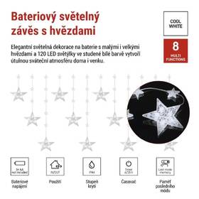 LED řetěz EMOS 120 WINDOW STARS, 3AA, IP44, CW průhledný

 obrázek produktu 1 z 3