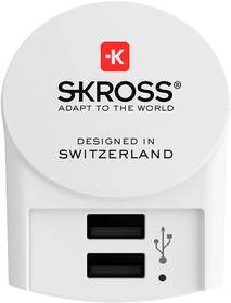Cestovní adaptér SKROSS nabíjecí, 2x USB-A, EU, 12W bílý

 obrázek produktu 1 z 6