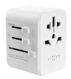 Cestovní adaptér FIXED Voyager pro EU, UK a USA/AUS, s 1xUSB-C a 2xUSB výstupem, GaN, PD 30W bílý

 obrázek produktu 1 z 11