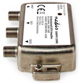 Zesilovač Nedis CATV, Max. zesílení 9 dB, 85-1218 MHz, 2 výstupy, zpětný kanál - 4,5 dB, 5-65 MHz, konektor F 

 obrázek produktu 2 z 3