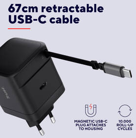 Nabíječka do sítě Trust MAXO Retractable 65W, USB-C černý

 obrázek produktu 9 z 11