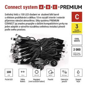 LED řetěz EMOS CHAIN 100LED, IP44, CW/CW FL (10m) černý

 obrázek produktu 4 z 8