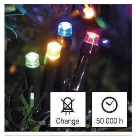 Vánoční osvětlení EMOS 120 LED řetěz, 12 m, venkovní i vnitřní, multicolor, programy 

 obrázek produktu 2 z 8