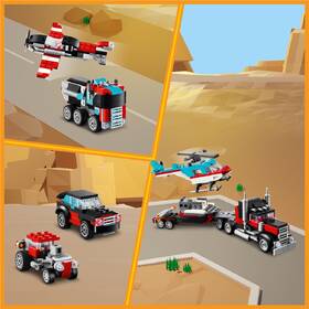 Stavebnice LEGO® Creator 3 v 1 31146 Náklaďák s plochou korbou a helikoptéra 

 obrázek produktu 3 z 9