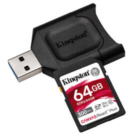 Paměťová karta Kingston SDXC 64GB UHS-II U3 (300R/260W) + čtečka 

 obrázek produktu 1 z 2