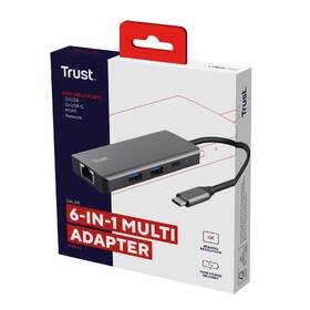 USB Hub Trust DALYX, 6-in-1 USB-C Multi-Port stříbrný

 obrázek produktu 11 z 11