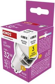 Žárovka LED EMOS bodová, 3W, 345lm, GU10, neutrální bílá 

 obrázek produktu 11 z 13