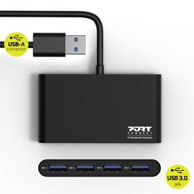 USB Hub PORT CONNECT USB-A , 4x USB 3.0 černý

 obrázek produktu 2 z 4
