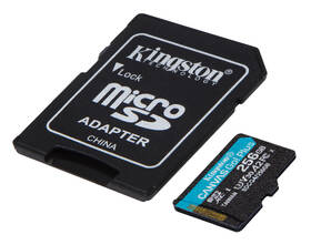 Paměťová karta Kingston MicroSDXC 256GB U3 UHS-I (200R/160W) + adaptér 

 obrázek produktu 1 z 4