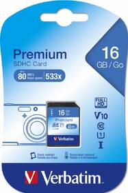 Paměťová karta Verbatim SDHC 16GB UHS-I V10 U1 (80R/10W) 

 obrázek produktu 1 z 1