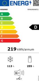 Chladnička s mrazničkou Hisense RM469N4AFD1 černá barva
