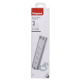 Kabel prodlužovací Legrand 3x zásuvka, USB, 1m bílý/hliník

 obrázek produktu 8 z 8