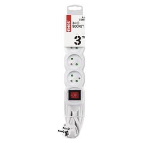 Kabel prodlužovací EMOS 3x zásuvka, vypínač, 3m bílý

 obrázek produktu 1 z 3