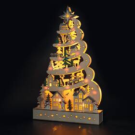 LED dekorace Solight dřevěný vánoční stromek, 17x LED, 2x AA, (45cm) dřevo

 obrázek produktu 6 z 8